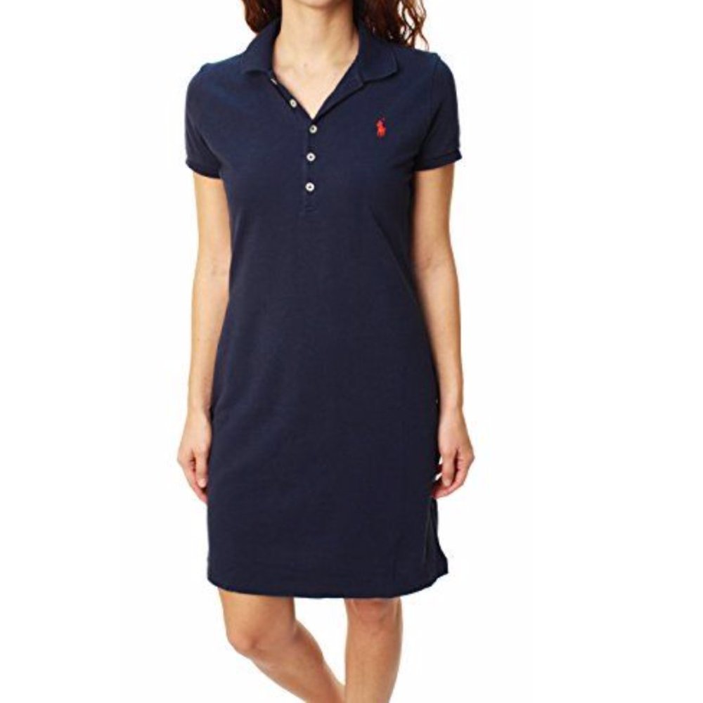 Ralph Lauren Polo Dress Short Sleeves Navy Small